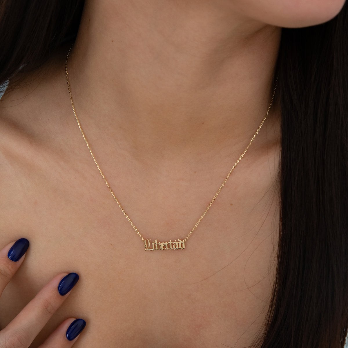 14k Gold Libertad Gold Pendant 14K Yellow Gold Libertad Necklace