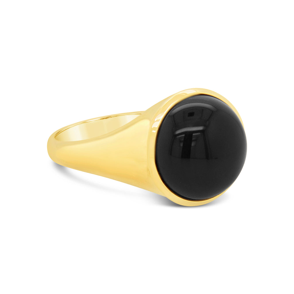 18K Yellow Gold Onyx Ring