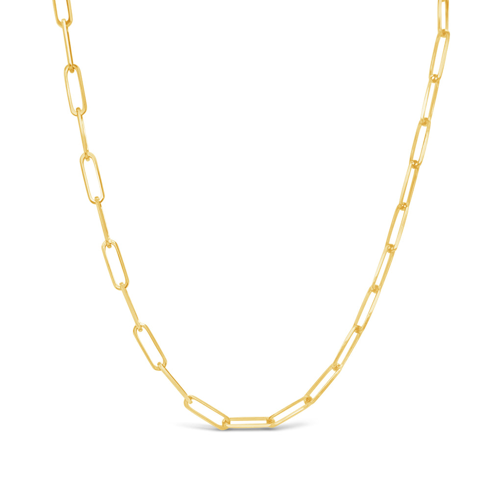 14k Yellow Gold Solid Paper Clip Chain