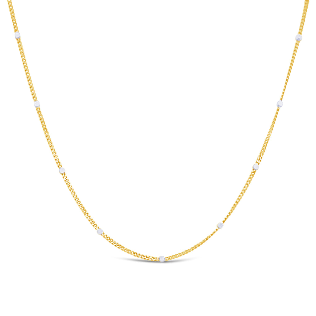 14k Yellow Gold Tiny Bead Station Chain