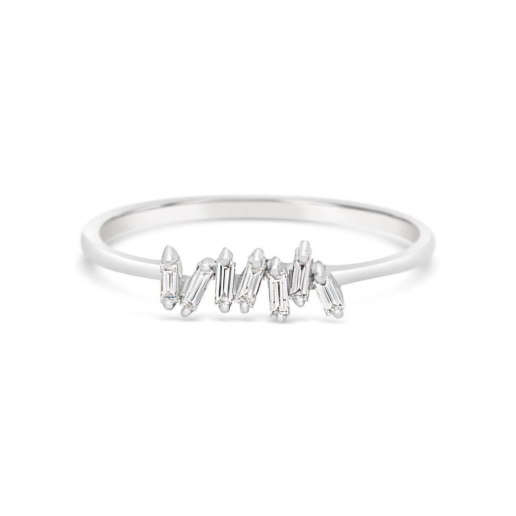 14k White Gold Diamond Baguette Ring