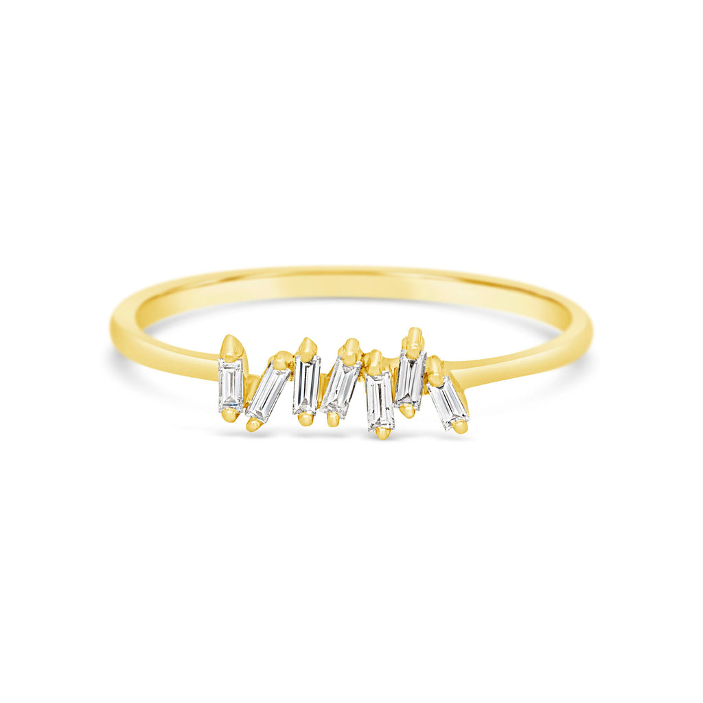 14k Yellow Gold Diamond Baguettes Ring