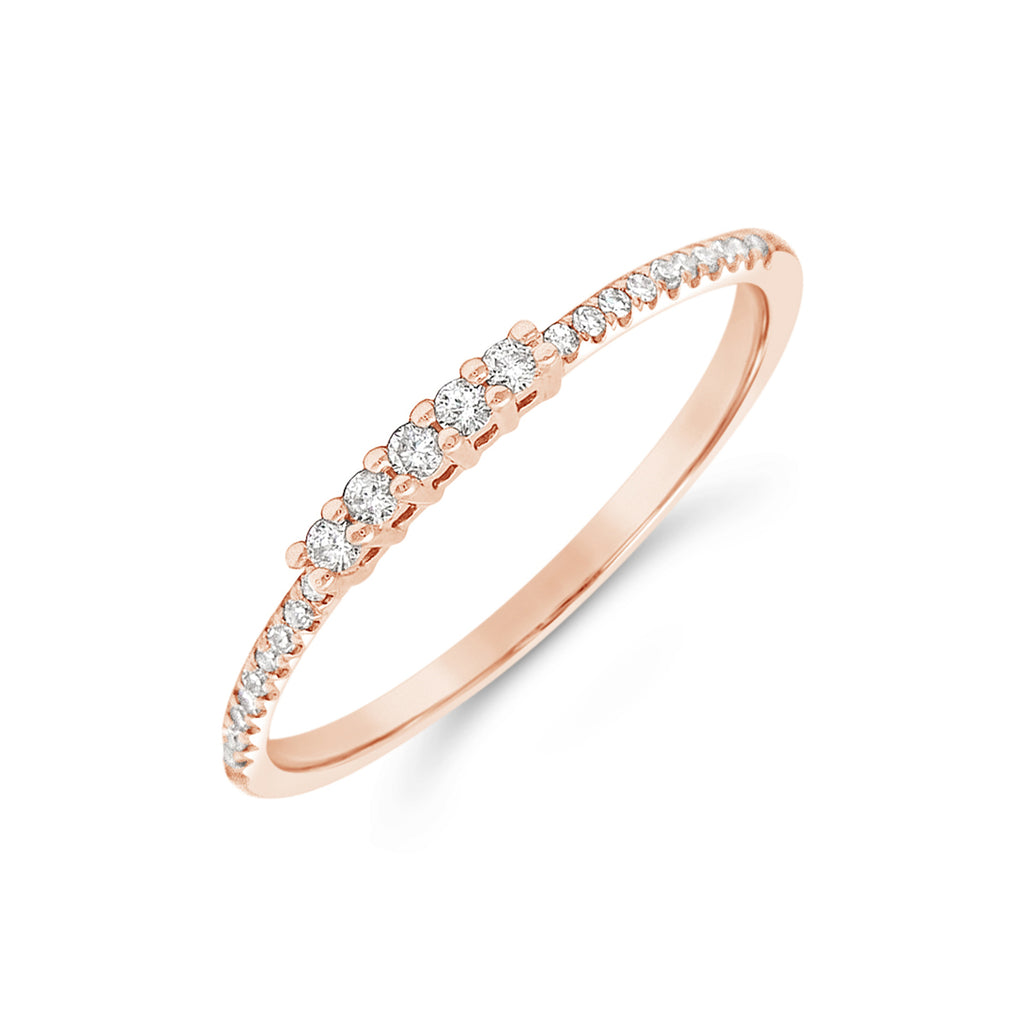 14K Rose Gold Diamond Band Ring