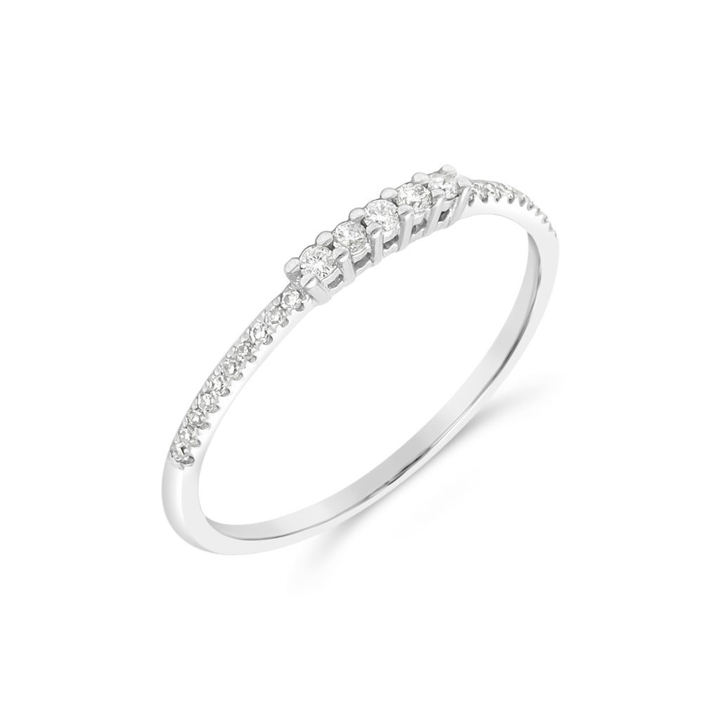 14k White Gold Diamond White Gold Band Ring