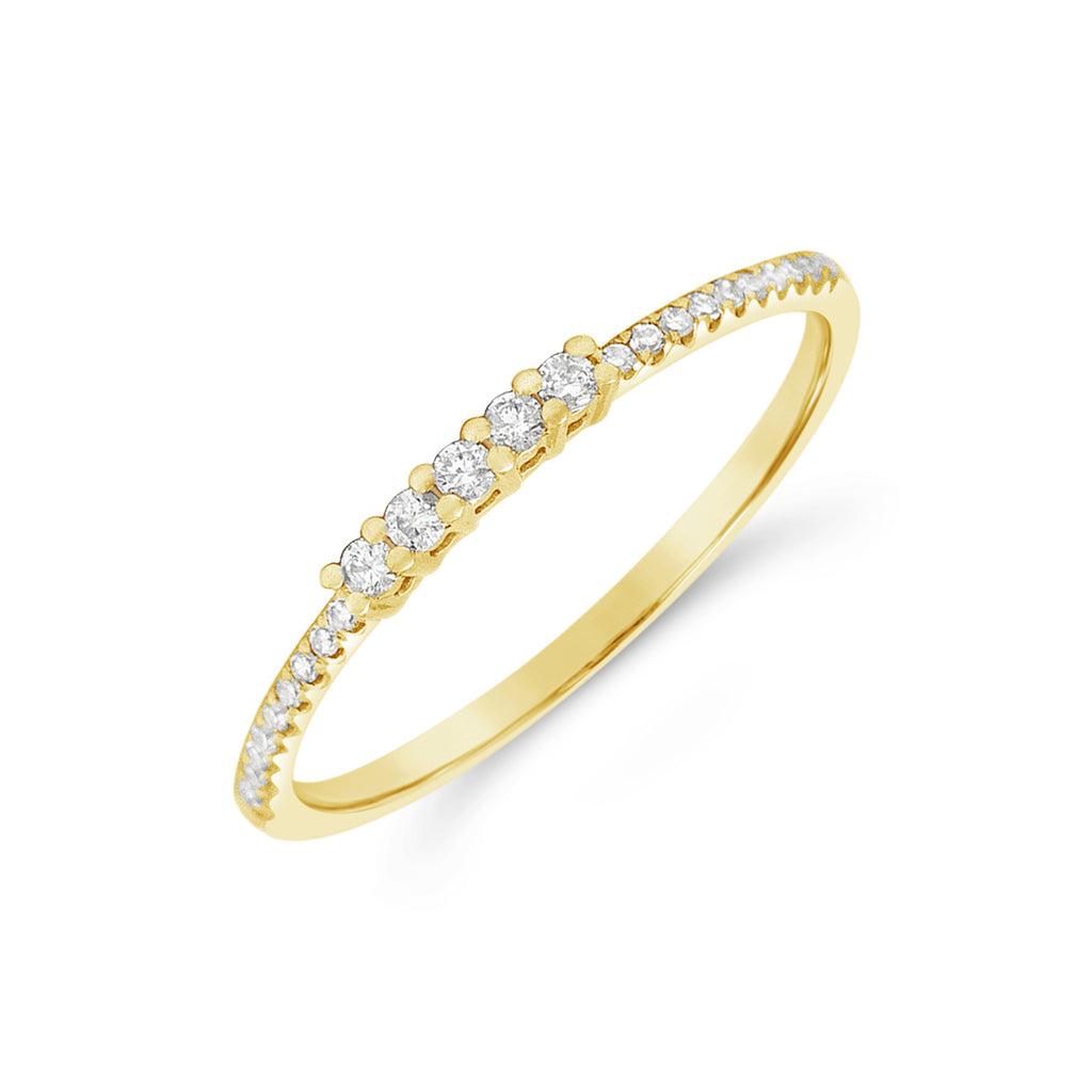 14k Yellow Gold Pave Diamond Yellow Gold Band Ring