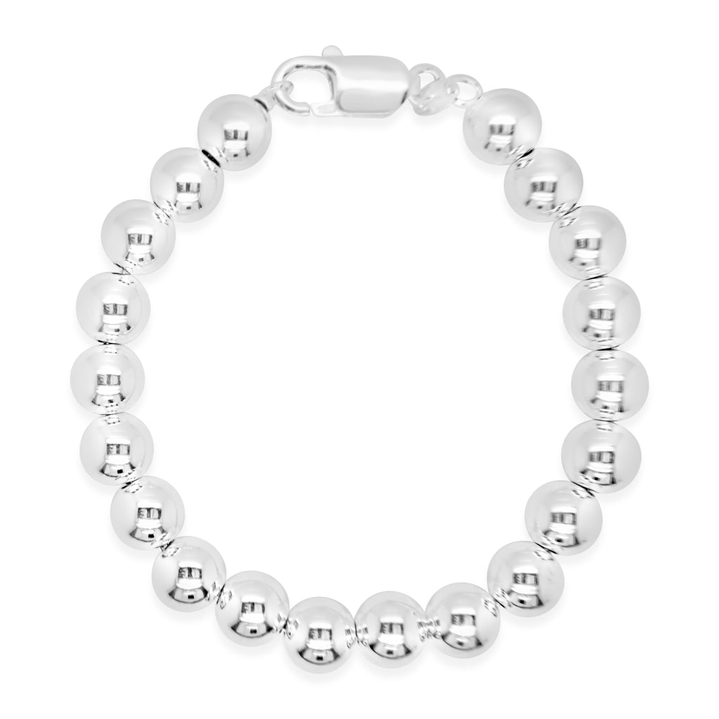 Jumbo Silver Beaded Bracelet