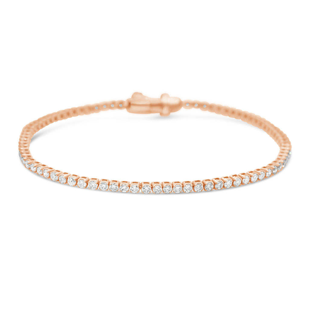 14K Rose Gold Diamond Tennis Bracelet