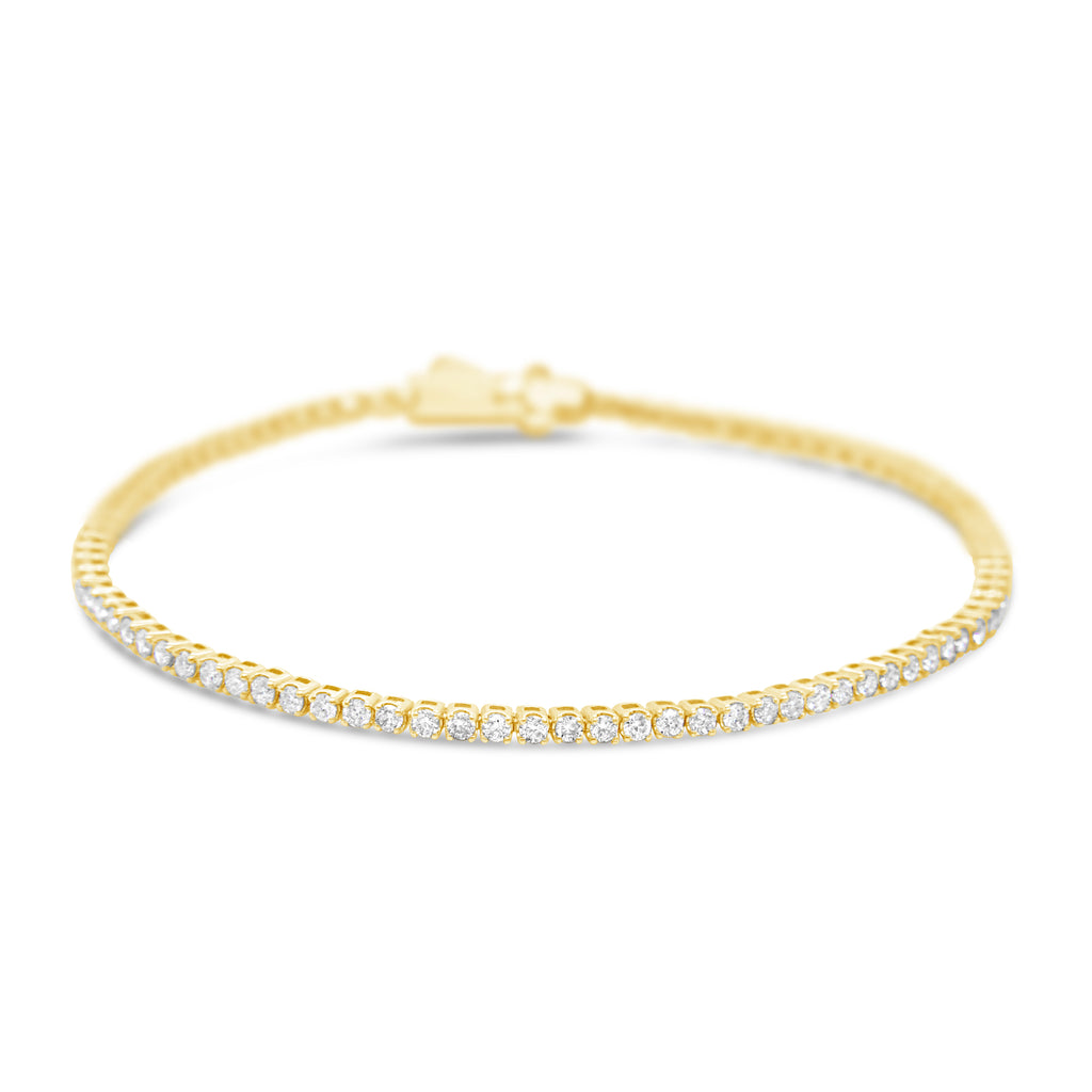 14k Yellow Gold Diamond Tennis Bracelet