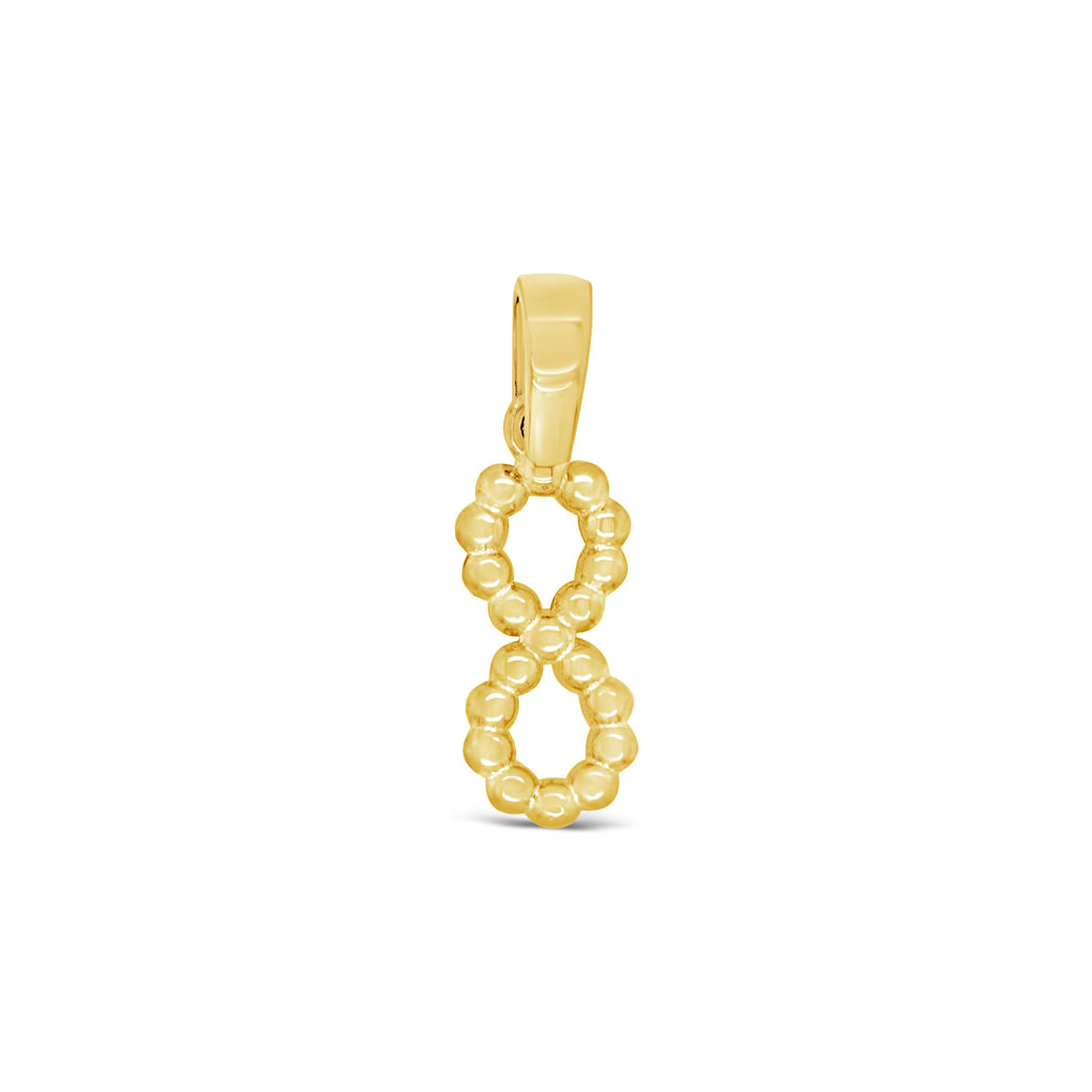 14K Yellow Gold Beaded Infinity Charm