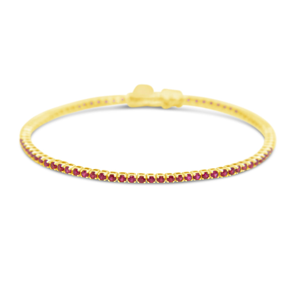 14k Yellow Gold Ruby Tennis Bracelet