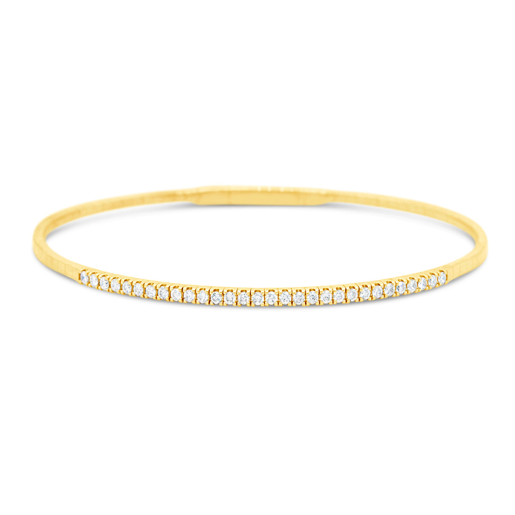 14k Yellow Gold Diamond Bangle Bracelet