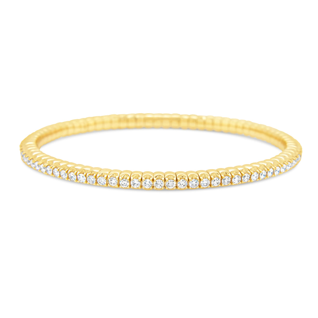 14k Yellow Gold Diamond Stretch Bracelet