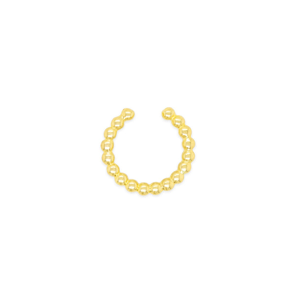 14K Yellow Gold Beaded Ear Cuff Earring