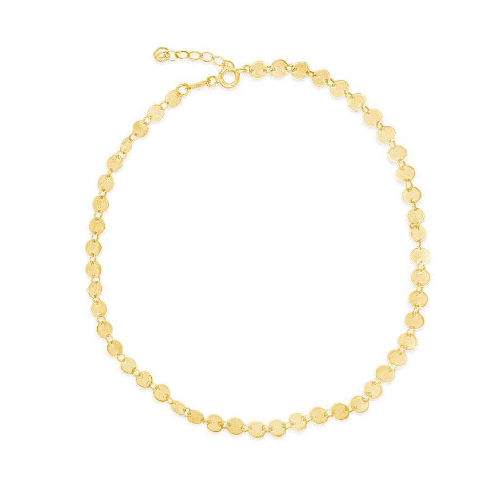 14k Yellow Gold Coin Anklet