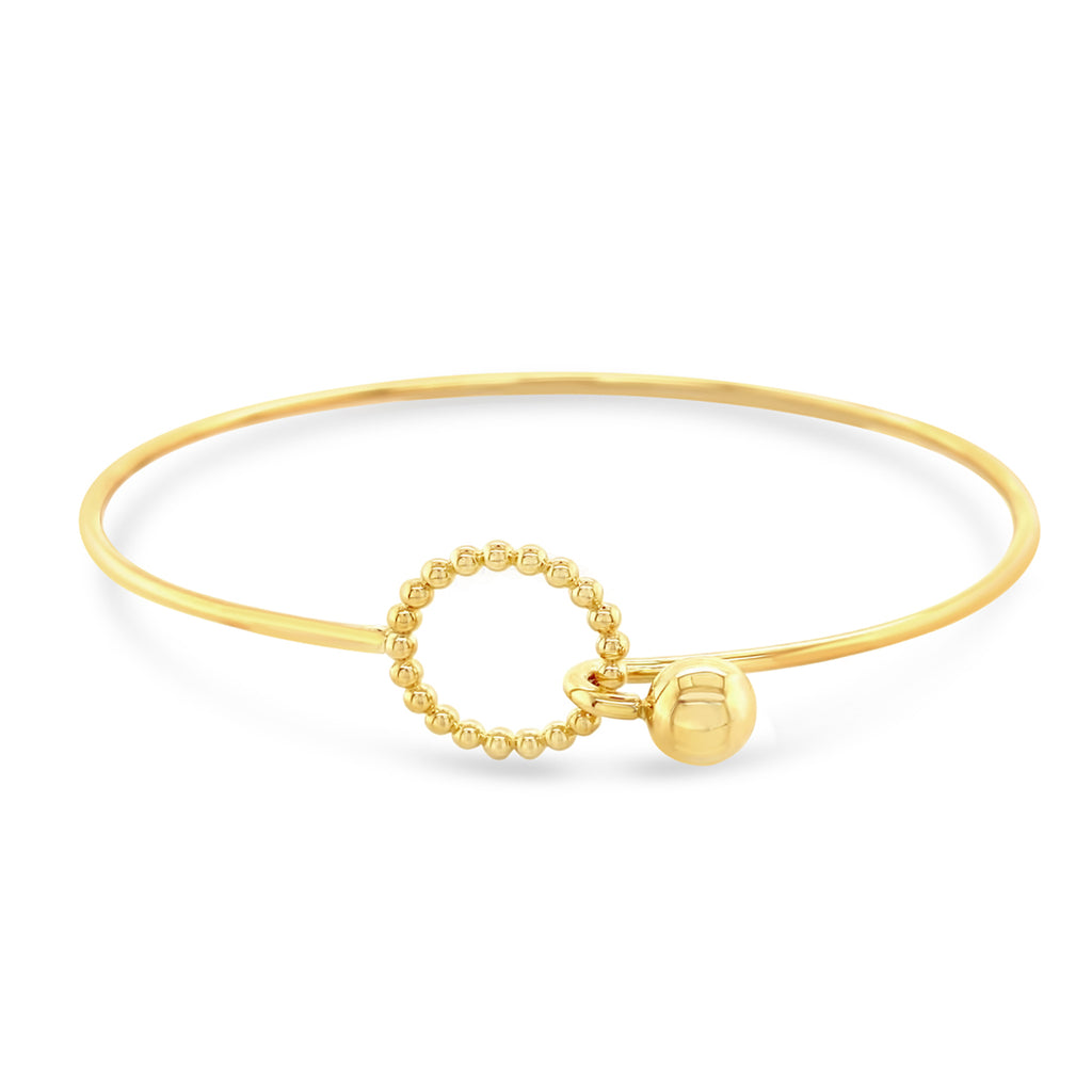 14k Yellow Gold Toggle Bangle Bracelet