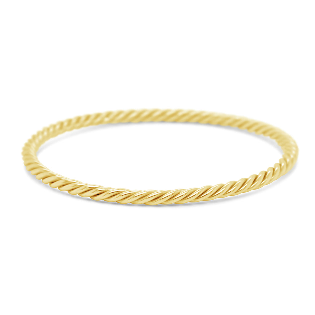 14k Yellow Gold Braided Bangle Bracelet