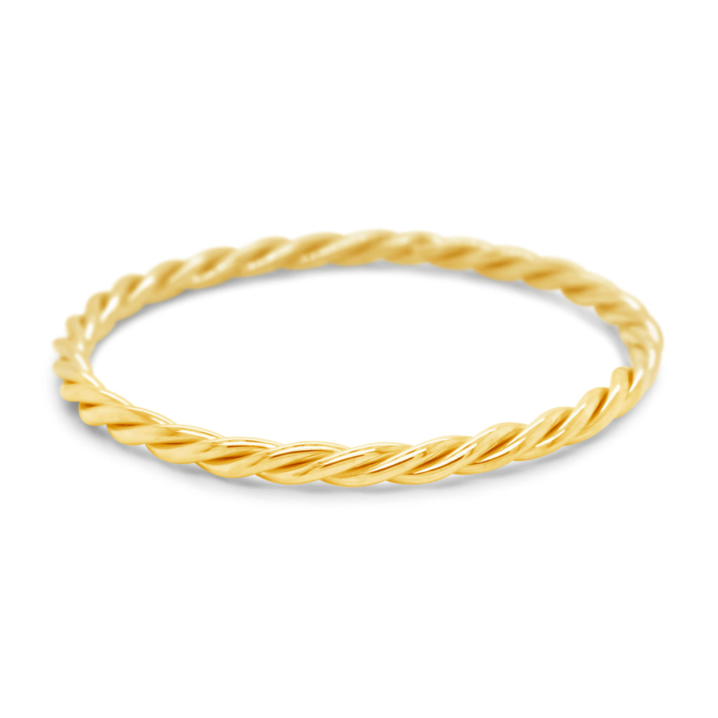 14k Yellow Gold Braided Bangle Bracelet