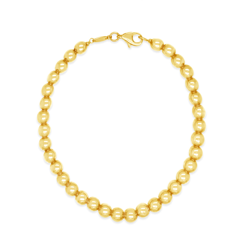 14k Yellow Gold Medium Bead Ball Bracelet