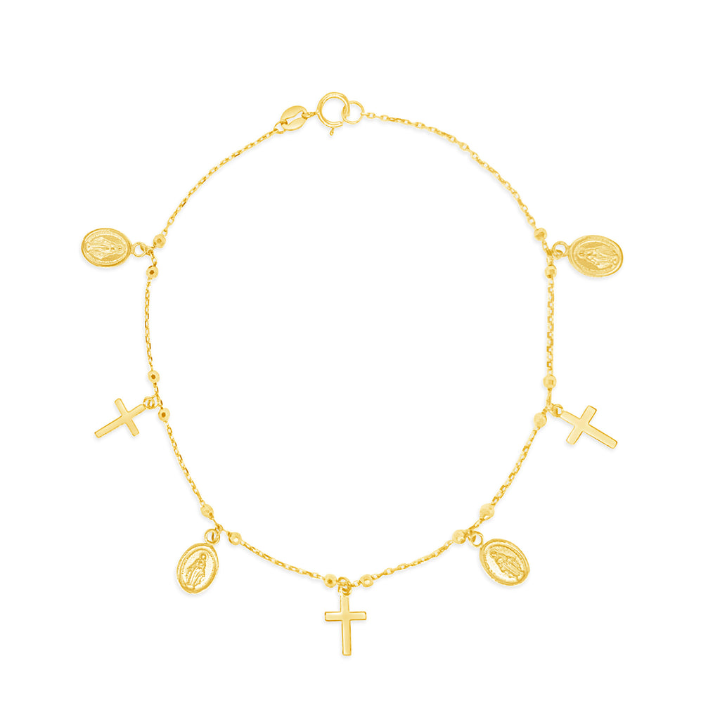 14k Yellow Gold Tipo Rosary Bracelet