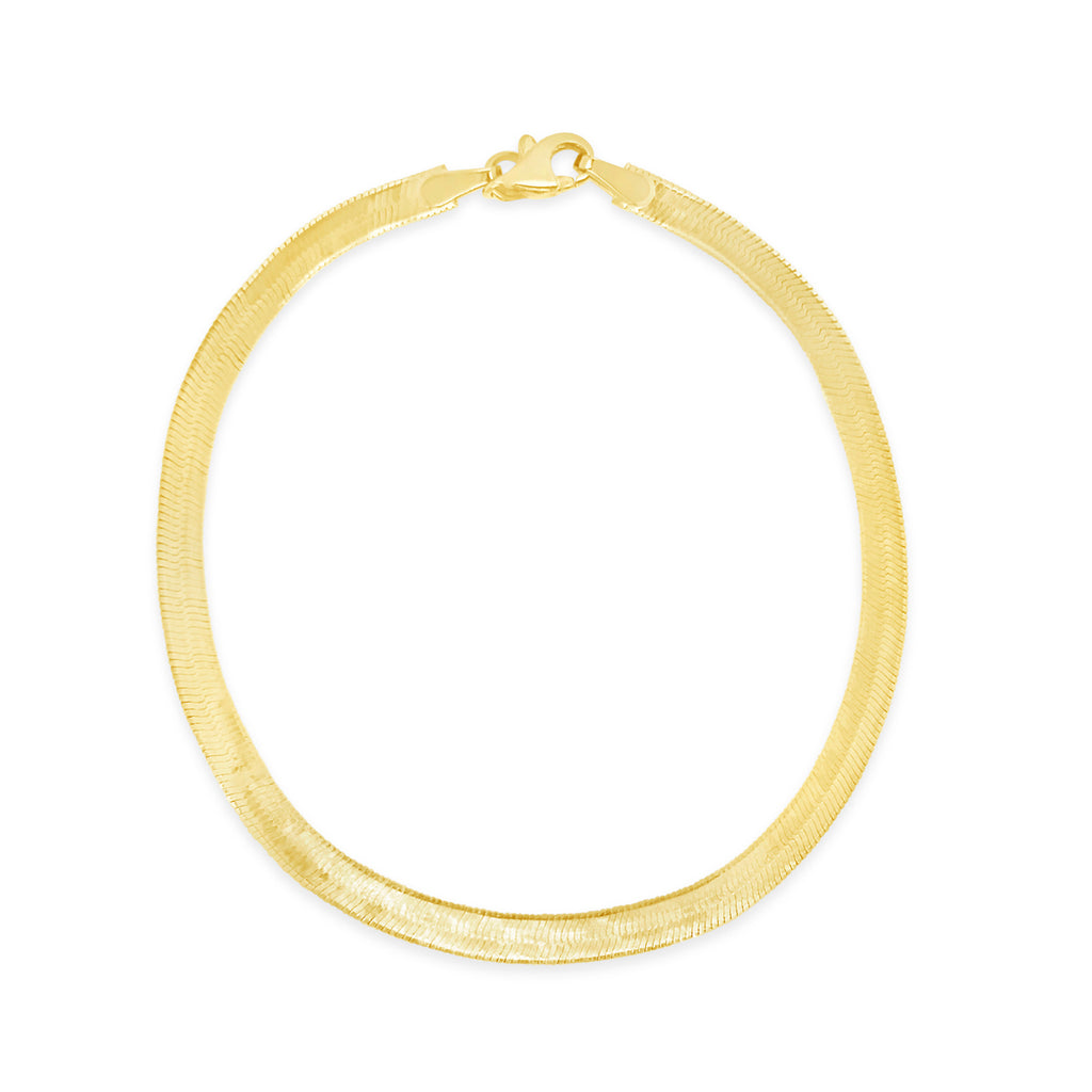 14k Yellow Gold 3.5 MM Herringbone Chain Bracelet