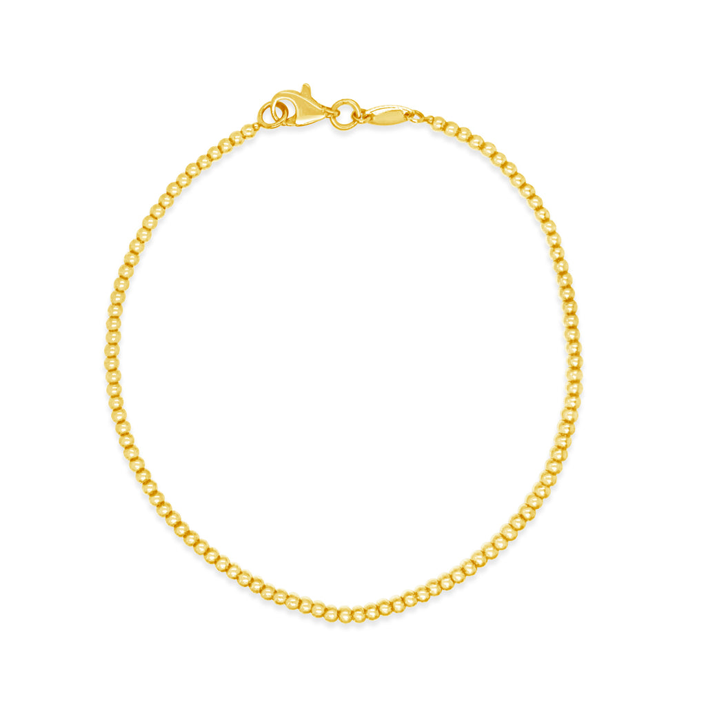 14k Yellow Gold Small Bead Ball Bracelet