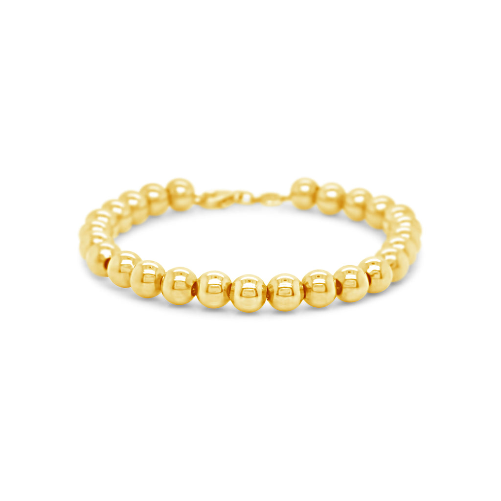 14k Yellow Gold Large Bead Ball Bracelet