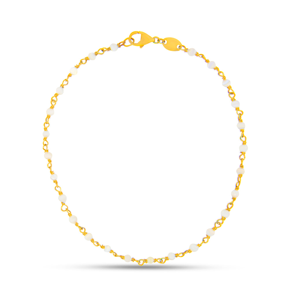 14k Yellow Gold Pearl Bead Bracelet