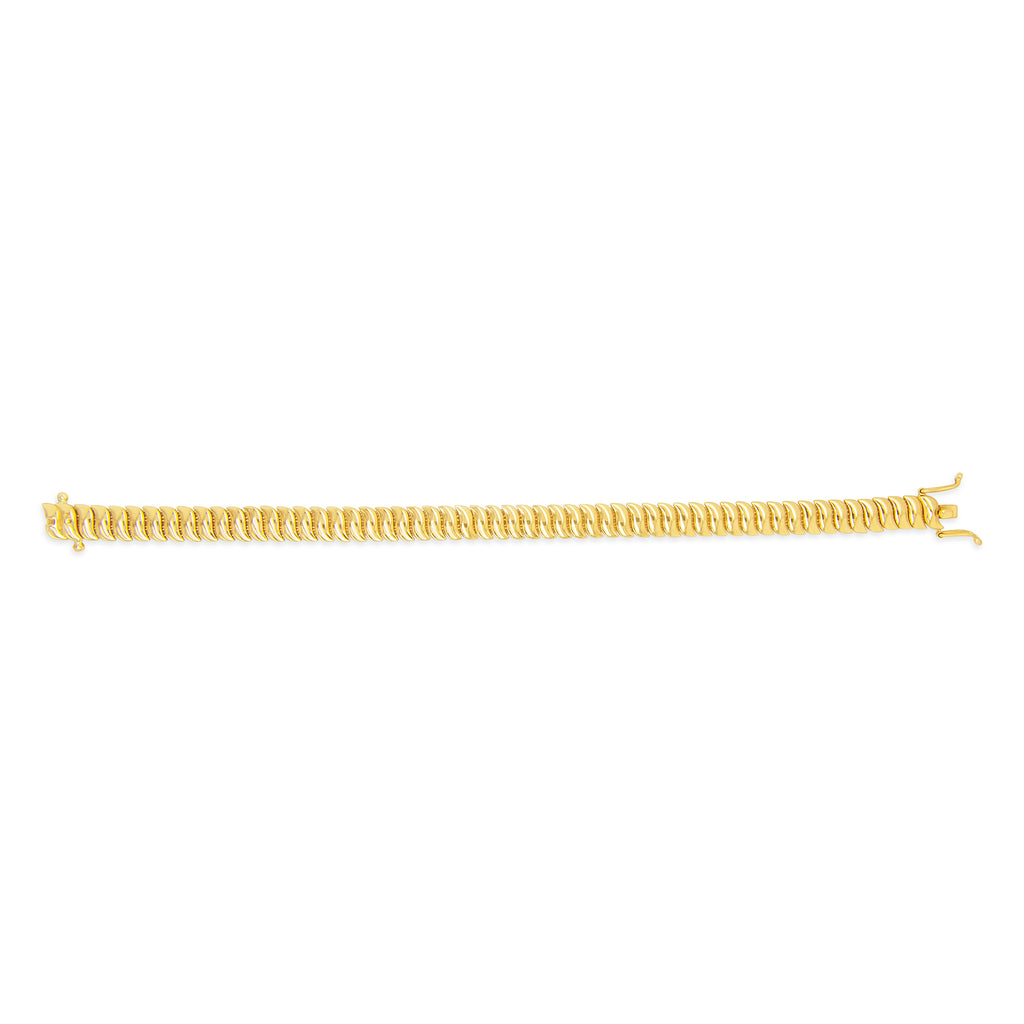 14k Yellow Gold Ribbed Cable Bracelet