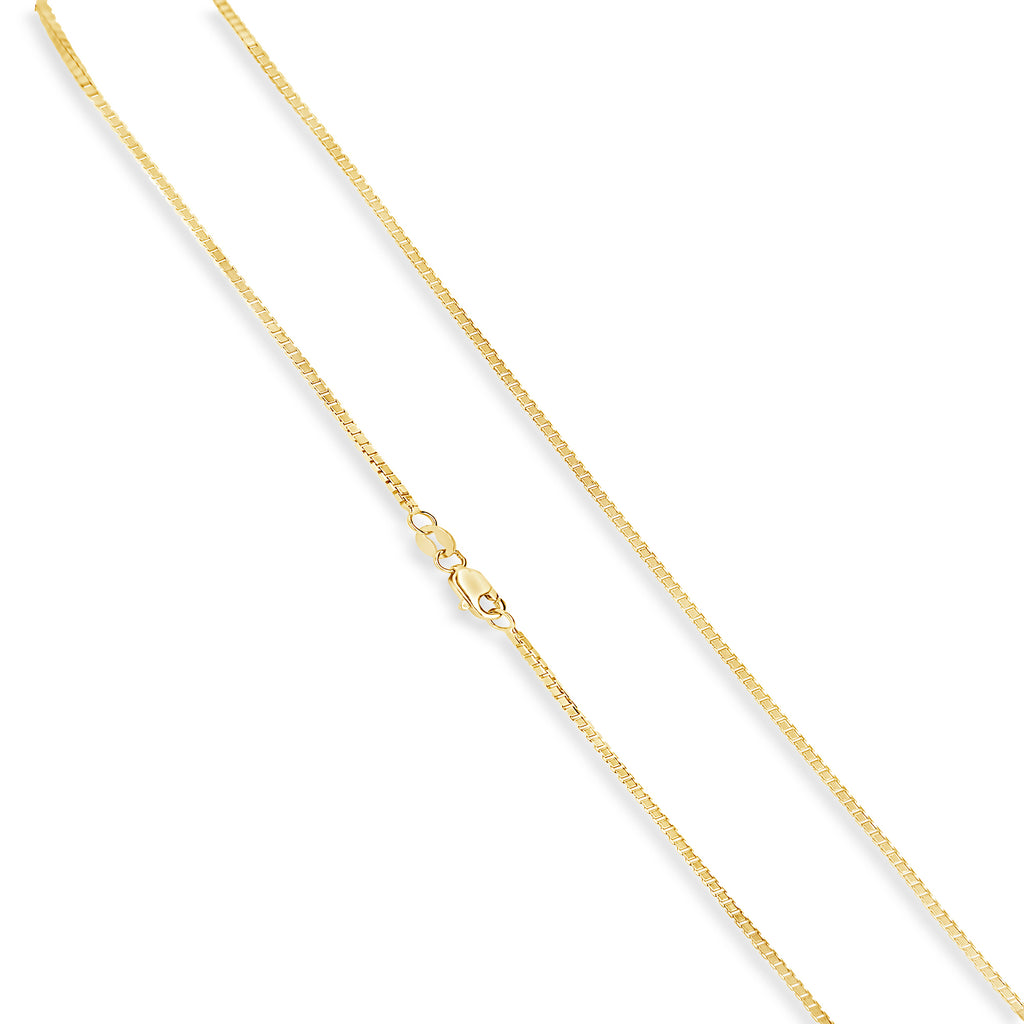 14K Yellow Gold Baby Box Chain Necklace