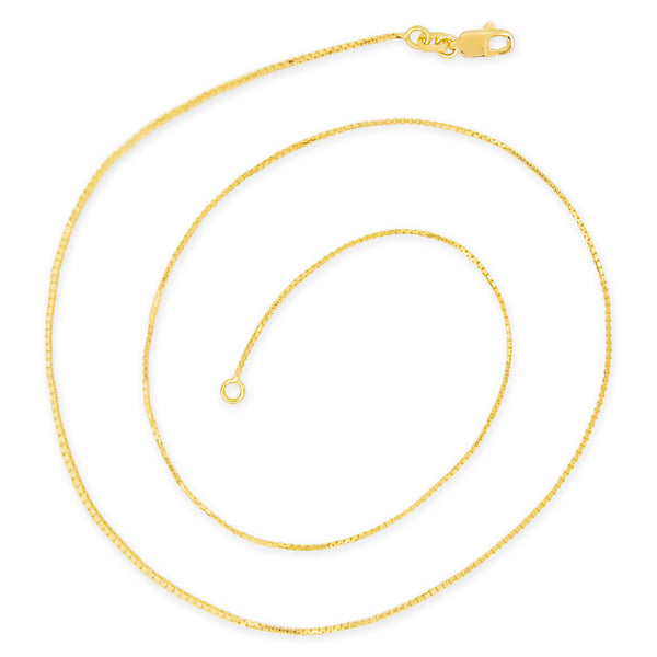 14K Yellow Gold Baby Box Chain Necklace