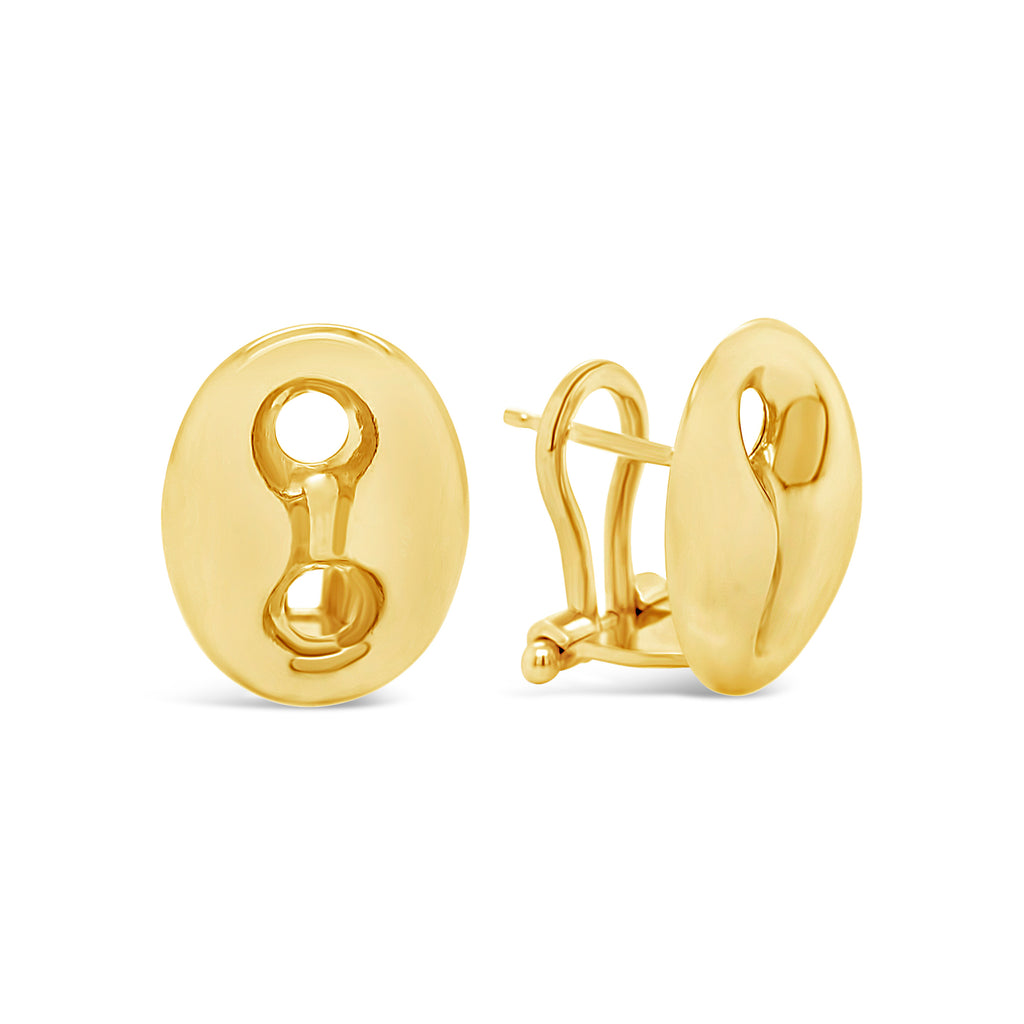 14k Yellow Gold Mariner Puff Stud Earrings