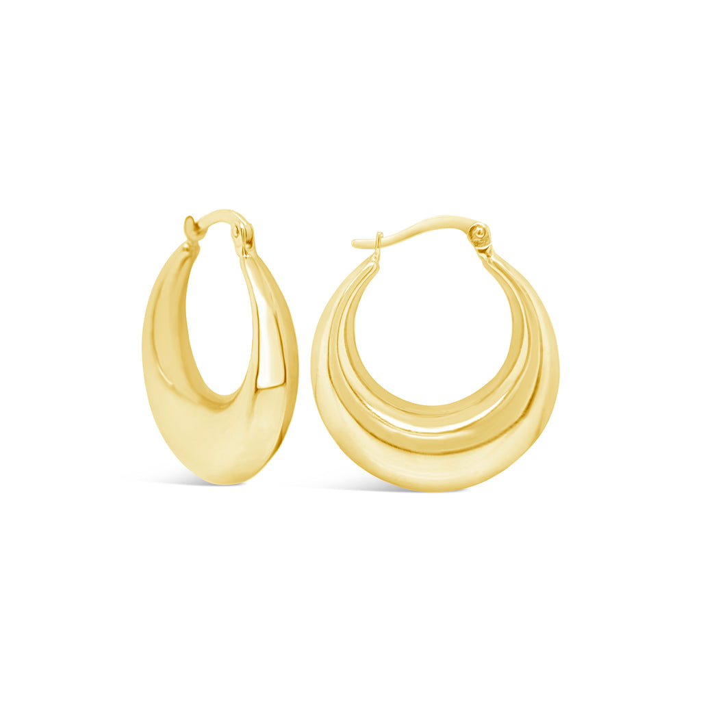 14k Yellow Gold Graduated Round Hoop Earrings