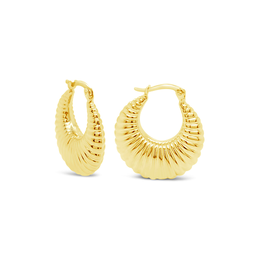 14k Yellow Gold Shrimp Hoop Earrings