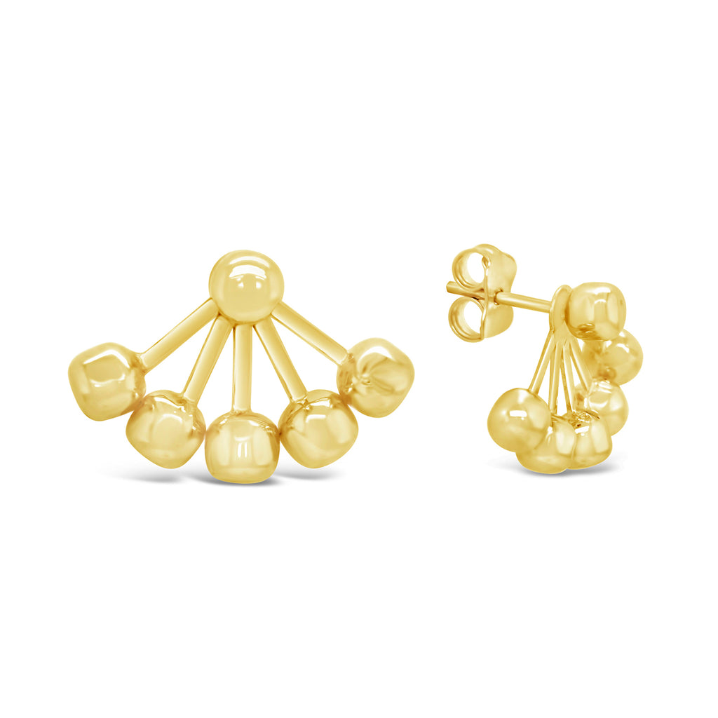 14k Yellow Gold "Bolita" Ball Ear Jackets Earrings