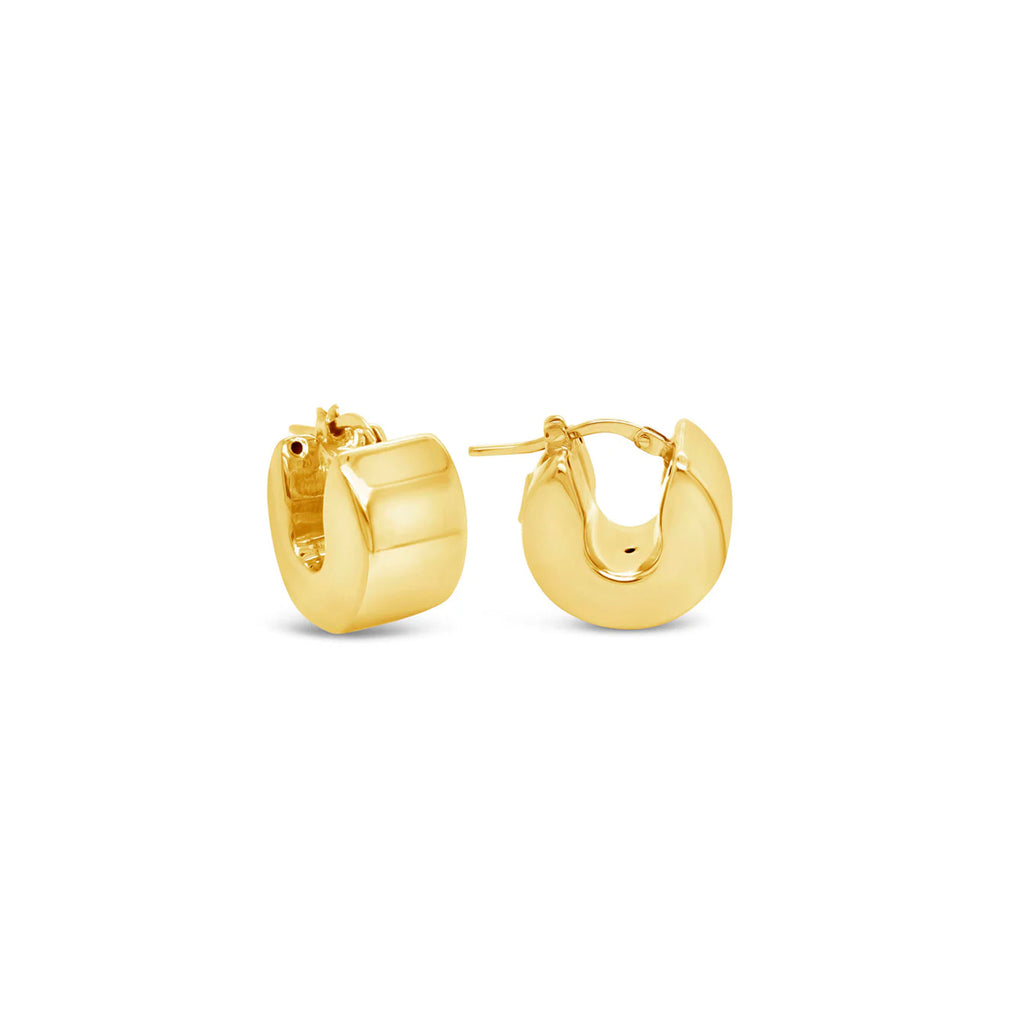 14k Yellow Gold Chunky Square Tube Hoop Earrings