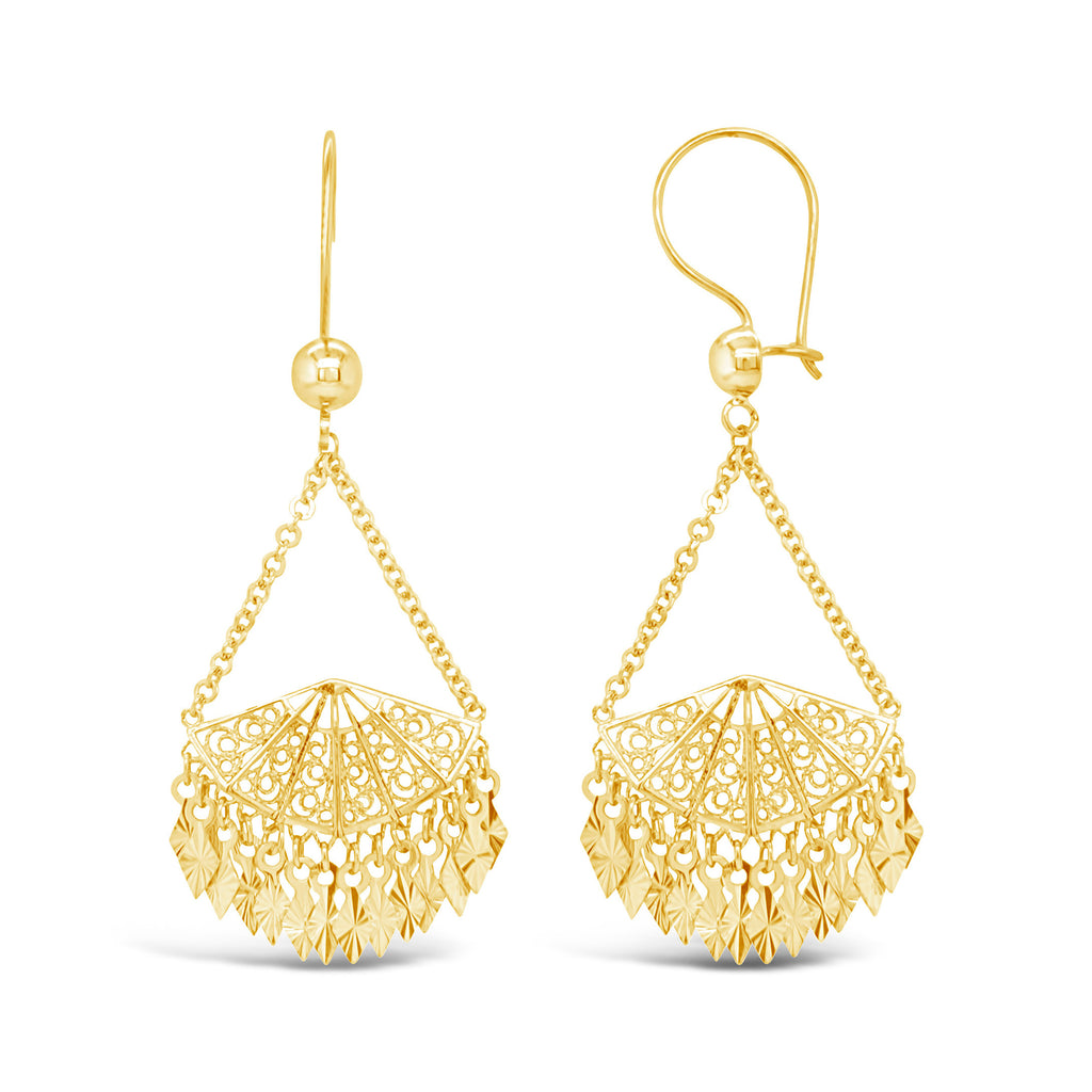 14k Yellow Gold Como Vintage Chandelier Earrings