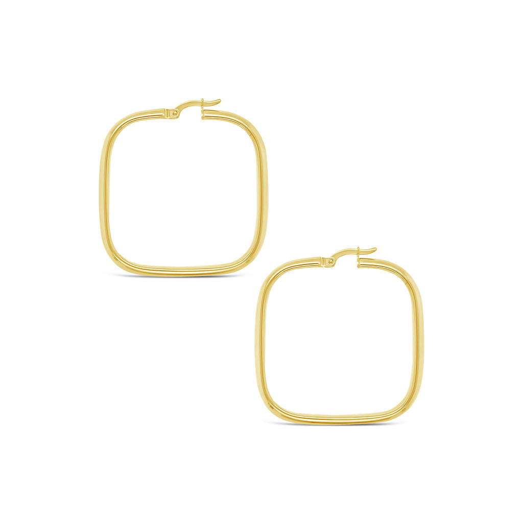 14k Yellow Gold 23x4mm Square Hoop Earrings