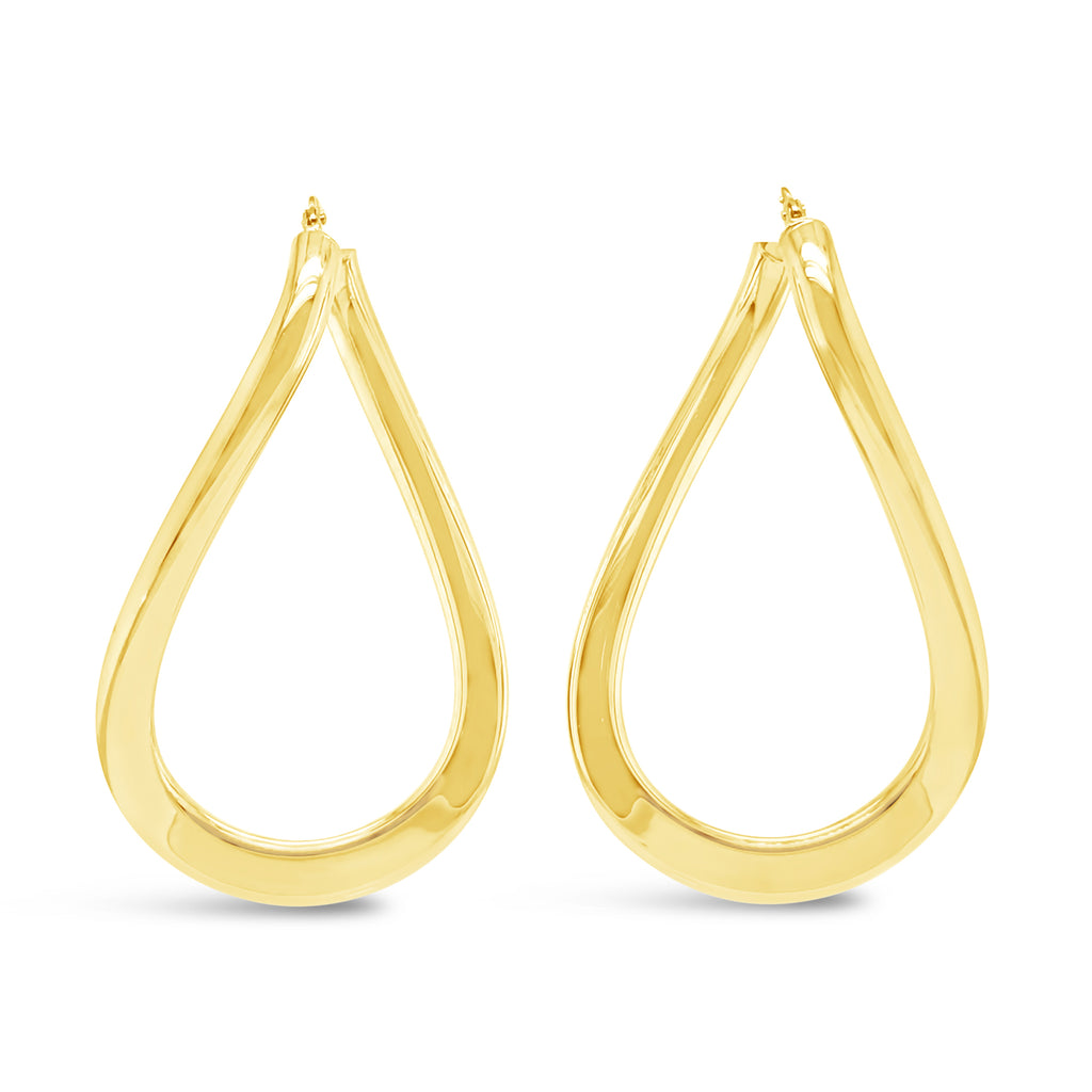 14k Yellow Gold Twisted Hoop Earrings