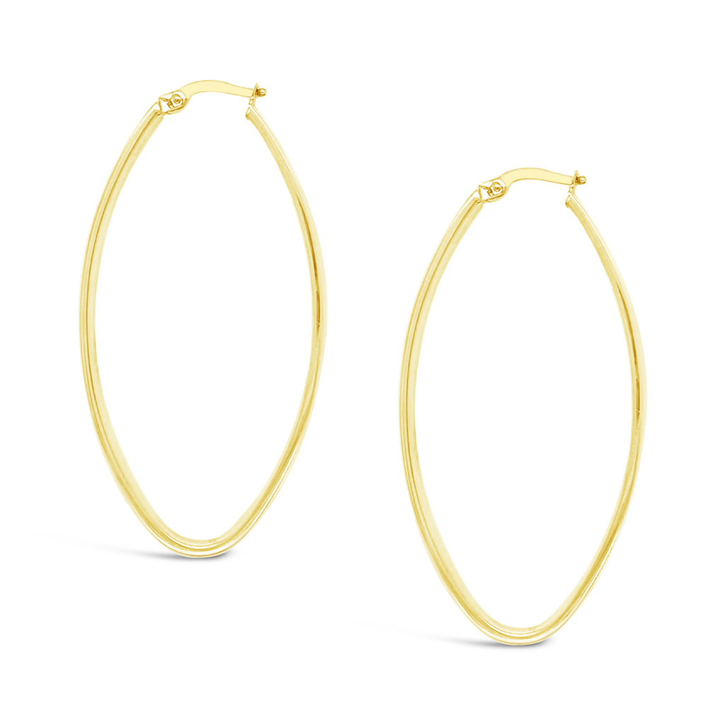 14k Yellow Gold 55mm Oval Hoop Earrings