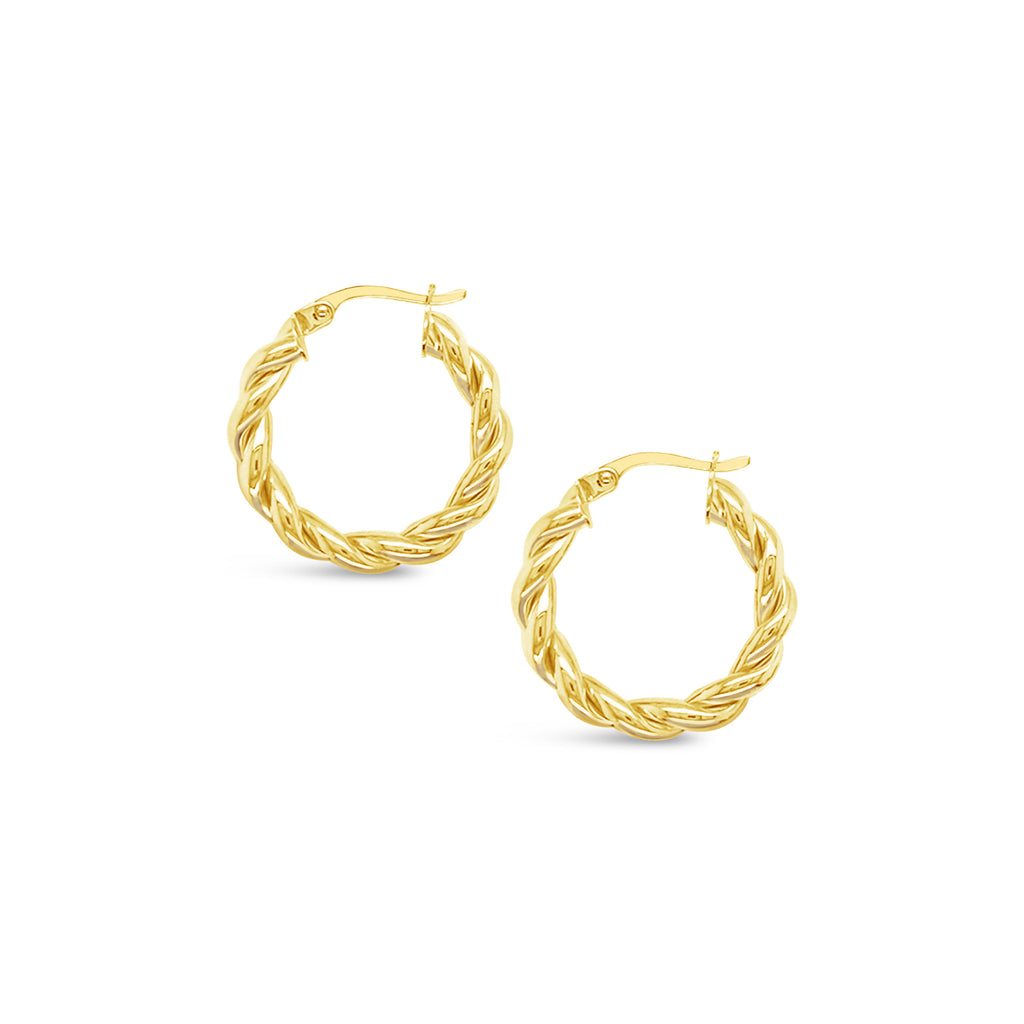 14k  Yellow Gold 21x4mm Classic Twisted Hoop Earrings