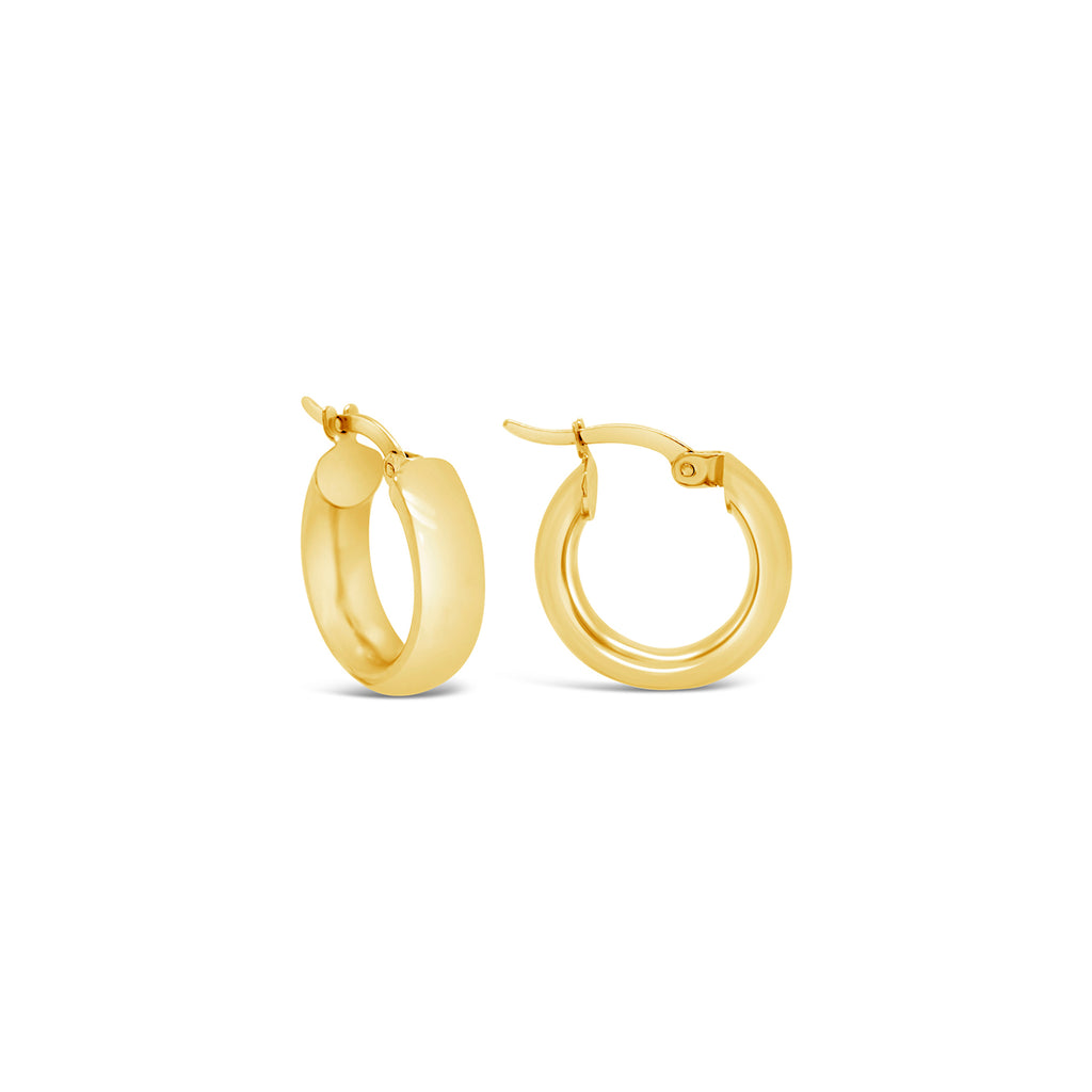 14k Yellow Gold 15x5mm Classic Huggie Hoop Earrings