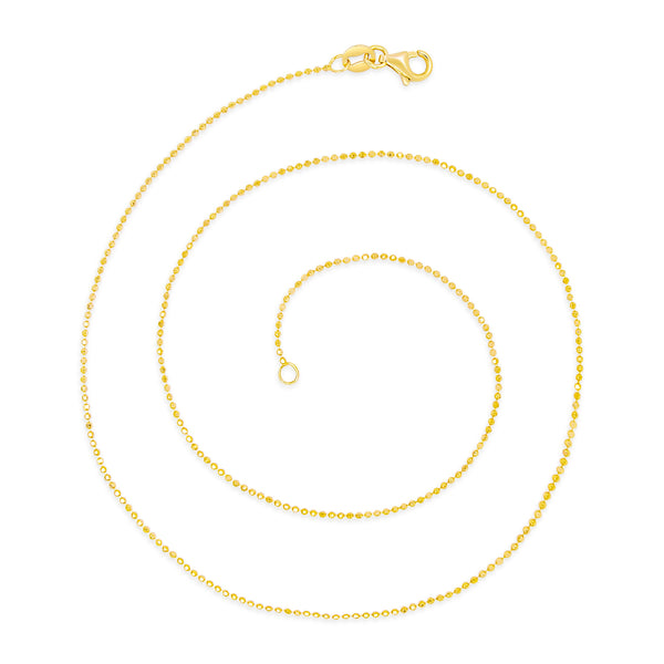 14k Yellow Gold Faceted Bead Chain Necklace