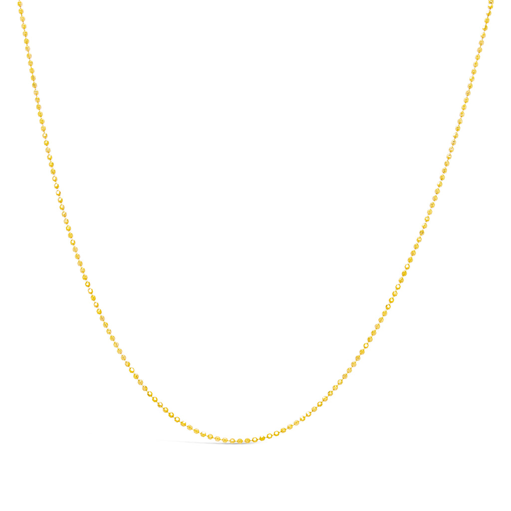 14k Yellow Gold Faceted Bead Chain Necklace