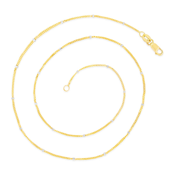 14k Yellow Gold Tiny Bead Station Chain