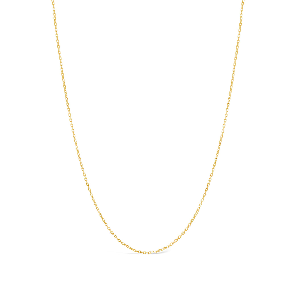 14K Yellow Gold Adjustable Cable Chain Necklace