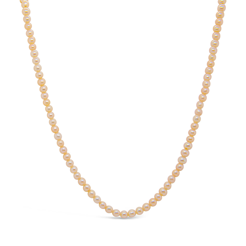 14k Yellow Gold Pink Pearl Necklace