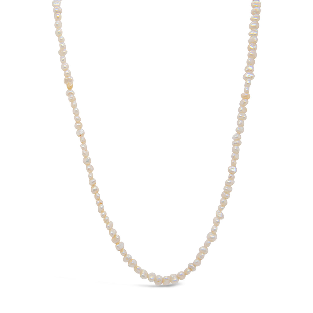 14k Yellow Gold Seed Pearl Choker Necklace