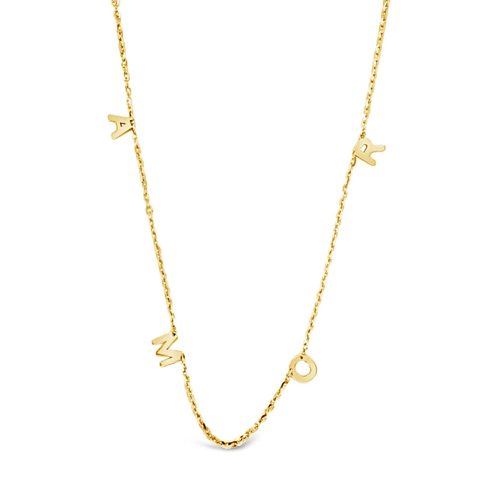 14K Yellow Gold "Amor" Necklace