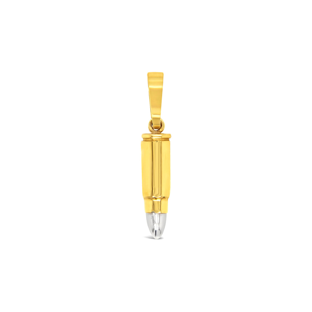 14k Yellow and White Gold Bullet Pendant