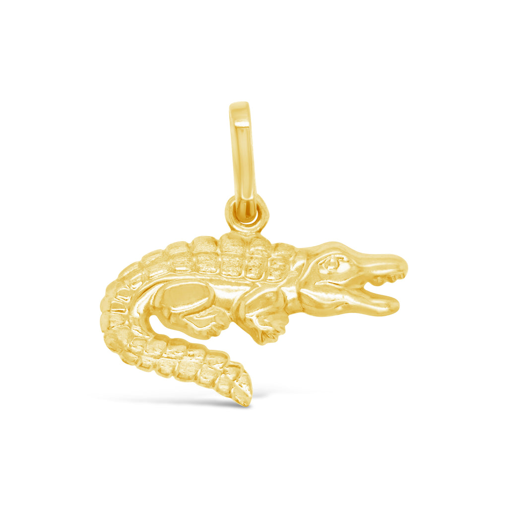 14k Yellow Gold Alligator Pendant